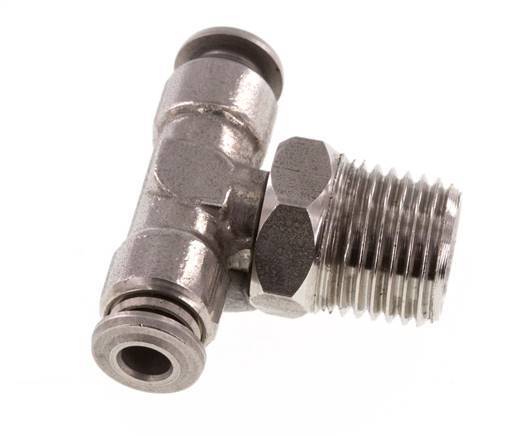 4mm x R1/4'' inline T-stuk RVS Insteekfitting Buitendraad Draaibaar FKM