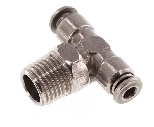 4mm x R1/4'' inline T-stuk RVS Insteekfitting Buitendraad Draaibaar FKM
