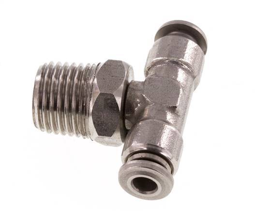4mm x R1/4'' inline T-stuk RVS Insteekfitting Buitendraad Draaibaar FKM
