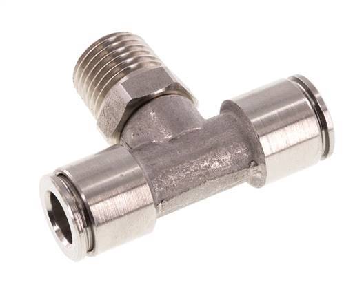 8mm x R1/4'' inline T-stuk RVS Insteekfitting Buitendraad Draaibaar FKM
