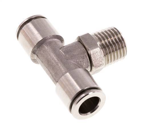 8mm x R1/4'' inline T-stuk RVS Insteekfitting Buitendraad Draaibaar FKM