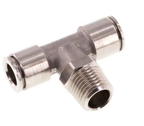 8mm x R1/4'' inline T-stuk RVS Insteekfitting Buitendraad Draaibaar FKM