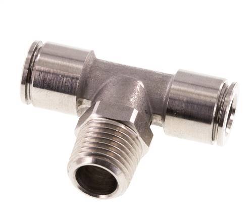8mm x R1/4'' inline T-stuk RVS Insteekfitting Buitendraad Draaibaar FKM
