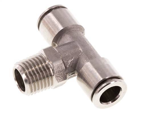 8mm x R1/4'' inline T-stuk RVS Insteekfitting Buitendraad Draaibaar FKM