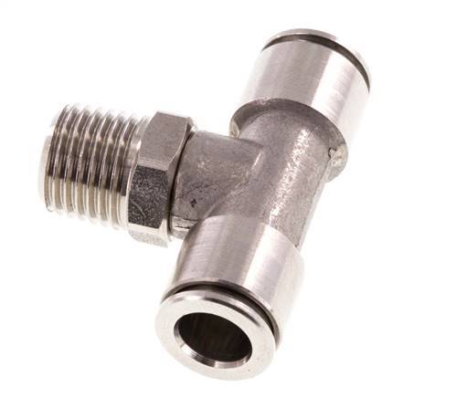 8mm x R1/4'' inline T-stuk RVS Insteekfitting Buitendraad Draaibaar FKM