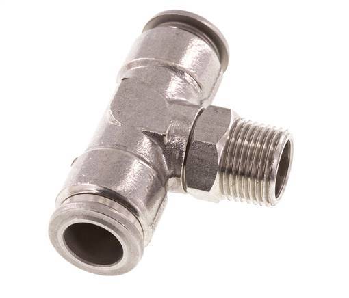 12mm x R3/8'' inline T-stuk RVS Insteekfitting Buitendraad Draaibaar FKM