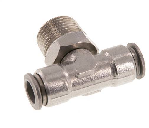 10mm x R1/2'' inline T-stuk RVS Insteekfitting Buitendraad Draaibaar FKM