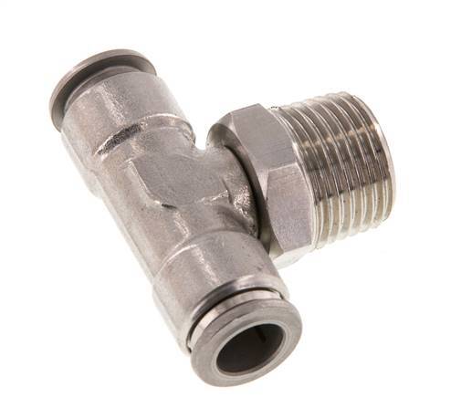 10mm x R1/2'' inline T-stuk RVS Insteekfitting Buitendraad Draaibaar FKM
