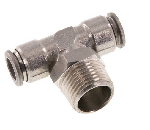 10mm x R1/2'' inline T-stuk RVS Insteekfitting Buitendraad Draaibaar FKM