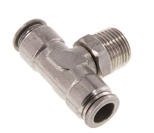 12mm x R1/2'' inline T-stuk RVS Insteekfitting Buitendraad Draaibaar FKM