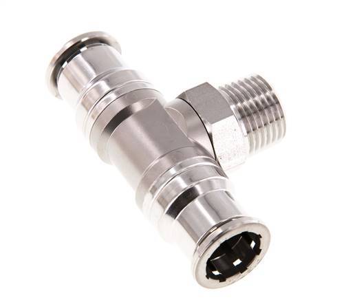 16mm x R1/2'' inline T-stuk RVS Insteekfitting Buitendraad Draaibaar FKM