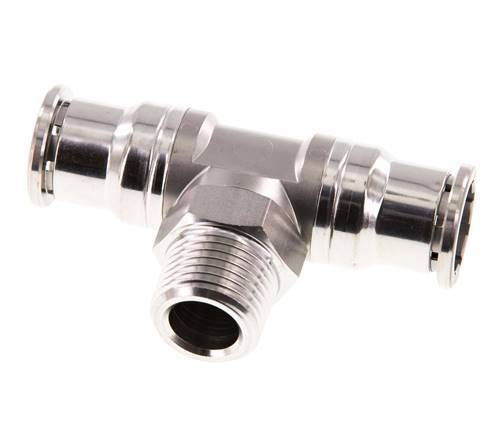 16mm x R1/2'' inline T-stuk RVS Insteekfitting Buitendraad Draaibaar FKM