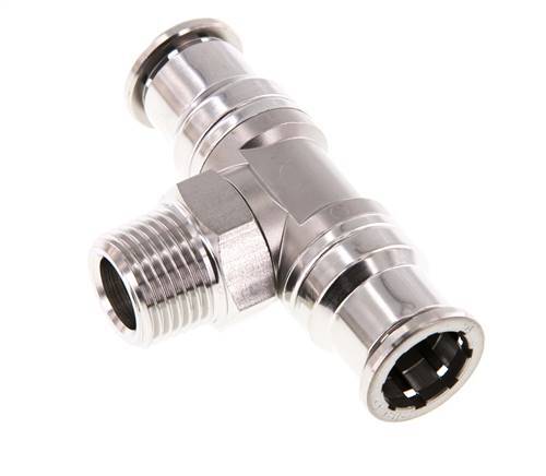 16mm x R1/2'' inline T-stuk RVS Insteekfitting Buitendraad Draaibaar FKM