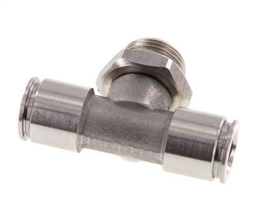 10mm x G3/8'' inline T-stuk RVS Insteekfitting Buitendraad FDA Draaibaar FKM