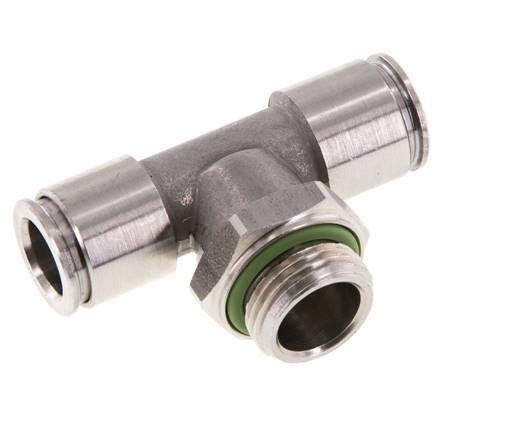 10mm x G3/8'' inline T-stuk RVS Insteekfitting Buitendraad FDA Draaibaar FKM