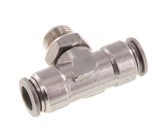 12mm x G3/8'' inline T-stuk RVS Insteekfitting Buitendraad FDA Draaibaar FKM