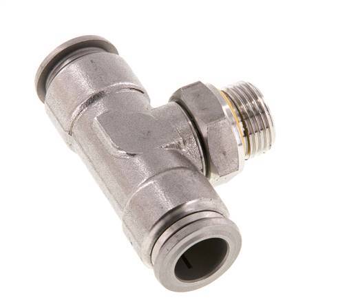 12mm x G3/8'' inline T-stuk RVS Insteekfitting Buitendraad FDA Draaibaar FKM