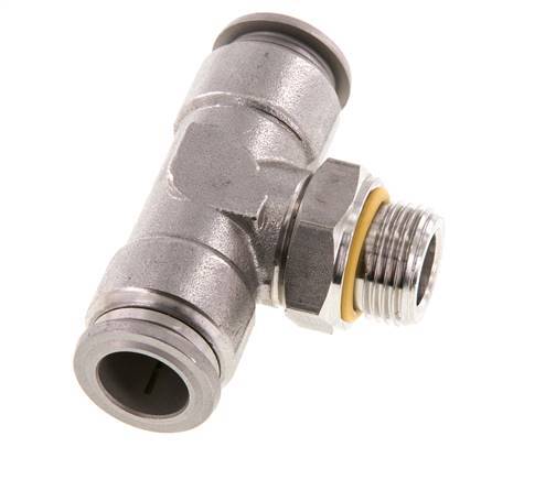 12mm x G3/8'' inline T-stuk RVS Insteekfitting Buitendraad FDA Draaibaar FKM