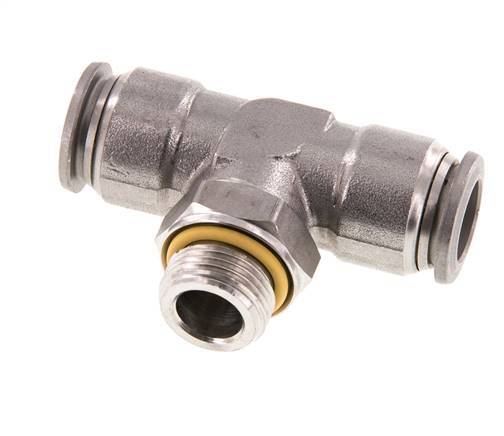 12mm x G3/8'' inline T-stuk RVS Insteekfitting Buitendraad FDA Draaibaar FKM