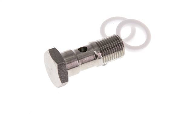 Banjobout 1-weg RVS G1/8'' Buitendraad PTFE