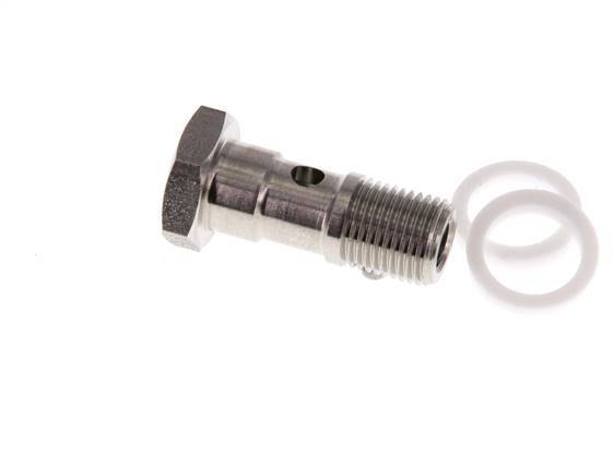 Banjobout 1-weg RVS G1/8'' Buitendraad PTFE