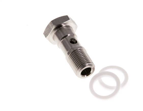 Banjobout 1-weg RVS G1/8'' Buitendraad PTFE
