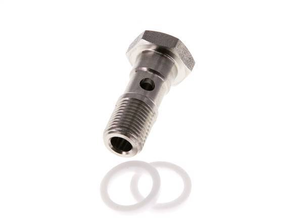 Banjobout 1-weg RVS G1/8'' Buitendraad PTFE