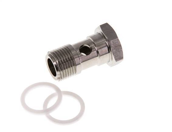 Banjobout 1-weg RVS G3/8'' Buitendraad PTFE