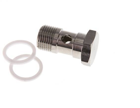 Banjobout 1-weg RVS G3/8'' Buitendraad PTFE