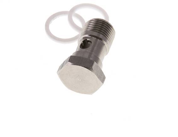 Banjobout 1-weg RVS G3/8'' Buitendraad PTFE