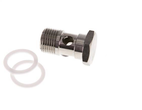 Banjobout 1-weg RVS G1/2'' Buitendraad PTFE
