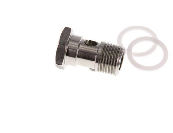 Banjobout 1-weg RVS G1/2'' Buitendraad PTFE