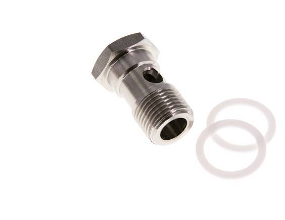 Banjobout 1-weg RVS G1/2'' Buitendraad PTFE