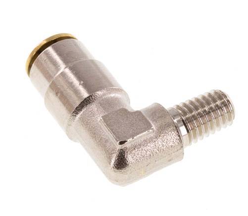 4mm x M 6 (conical) 90 graden L-verbinding Messing Insteekfitting Buitendraad Hoge Druk NBR [2 Stuks]