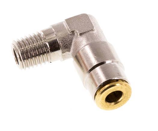 4mm x M 8 x 1 (conical) 90 graden L-verbinding Messing Insteekfitting Buitendraad Hoge Druk NBR [2 Stuks]
