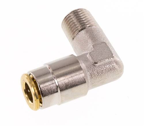 6mm x R1/8'' 90 graden L-verbinding Messing Insteekfitting Buitendraad Hoge Druk NBR [2 Stuks]