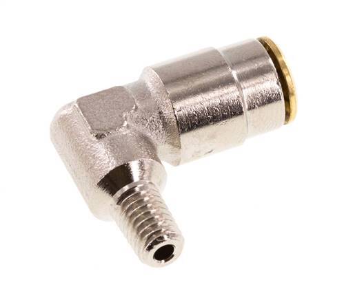 6mm x M 6 (conical) 90 graden L-verbinding Messing Insteekfitting Buitendraad Hoge Druk NBR [2 Stuks]