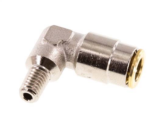 6mm x M 6 (conical) 90 graden L-verbinding Messing Insteekfitting Buitendraad Hoge Druk NBR [2 Stuks]