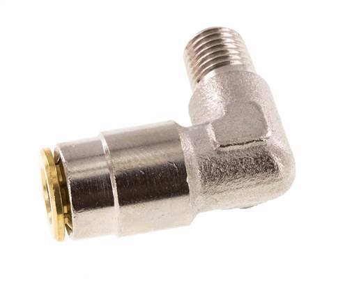 6mm x M 8 x 1 (conical) 90 graden L-verbinding Messing Insteekfitting Buitendraad Hoge Druk NBR [2 Stuks]