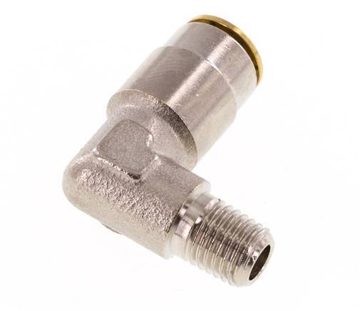 6mm x M 8 x 1 (conical) 90 graden L-verbinding Messing Insteekfitting Buitendraad Hoge Druk NBR [2 Stuks]