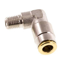 6mm x M 8 x 1 (conical) 90 graden L-verbinding Messing Insteekfitting Buitendraad Hoge Druk NBR [2 Stuks]