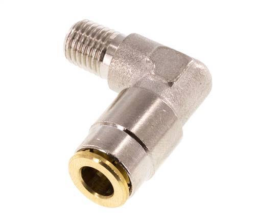 6mm x M 8 x 1 (conical) 90 graden L-verbinding Messing Insteekfitting Buitendraad Hoge Druk NBR [2 Stuks]