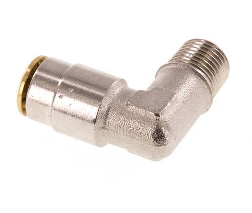 6mm x M 10 x 1 (conical) 90 graden L-verbinding Messing Insteekfitting Buitendraad Hoge Druk NBR [2 Stuks]