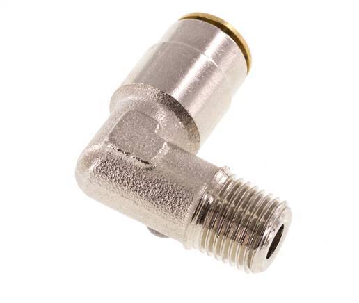6mm x M 10 x 1 (conical) 90 graden L-verbinding Messing Insteekfitting Buitendraad Hoge Druk NBR [2 Stuks]