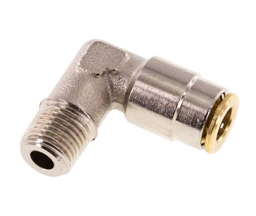 6mm x M 10 x 1 (conical) 90 graden L-verbinding Messing Insteekfitting Buitendraad Hoge Druk NBR [2 Stuks]