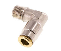 6mm x M 10 x 1 (conical) 90 graden L-verbinding Messing Insteekfitting Buitendraad Hoge Druk NBR [2 Stuks]