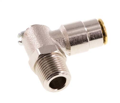 4mm x R1/8'' 90 graden L-verbinding Messing Insteekfitting Buitendraad DraaibaarHoge Druk NBR