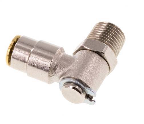 4mm x R1/8'' 90 graden L-verbinding Messing Insteekfitting Buitendraad DraaibaarHoge Druk NBR