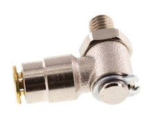 4mm x M 6 (conical) 90 graden L-verbinding Messing Insteekfitting Buitendraad DraaibaarHoge Druk NBR