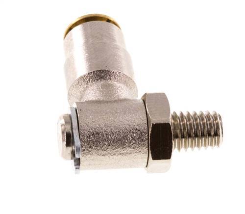 4mm x M 6 (conical) 90 graden L-verbinding Messing Insteekfitting Buitendraad DraaibaarHoge Druk NBR